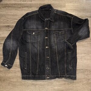 Ice City Denim Jean Jacket Men's 2XL 28" Pit To Pit Distressed